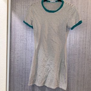 Super down bodicon striped Tshirt dress